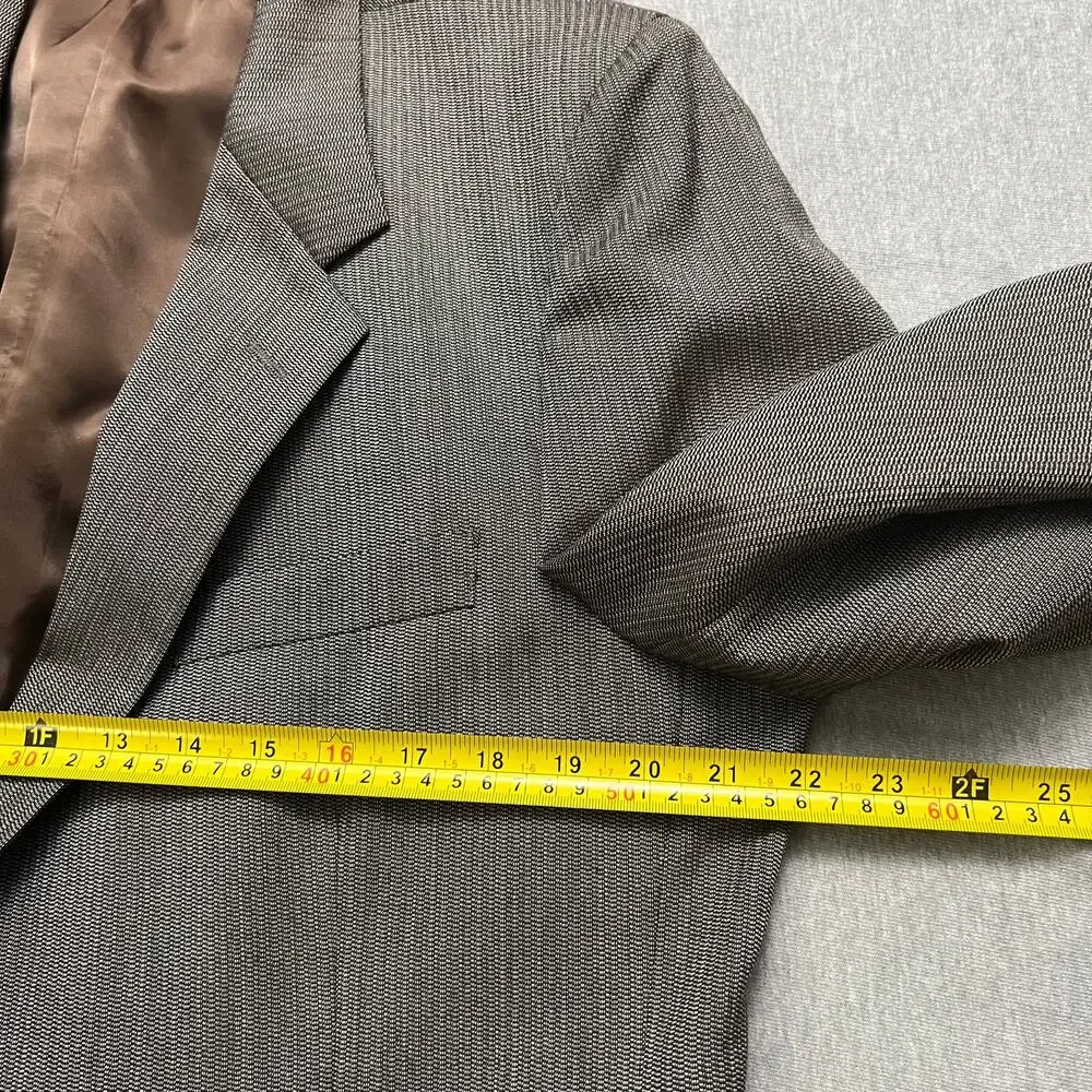 Vintage Zachary All 2PC Suit Blazer Men Gray High Rise Baggy Straight Leg